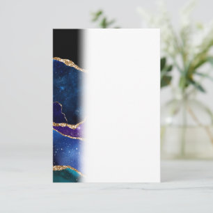 Marbled Agate Stone Galaxy Sparkly Shining Stars Thank You Card