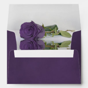 Marbled Amethyst Purple with Rose Elegant Wedding Envelope