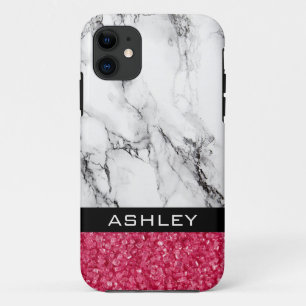 Marbled And Red Glitter Case-Mate iPhone Case
