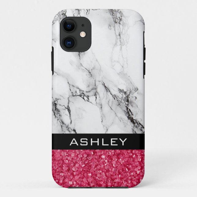 Marbled And Red Glitter Case-Mate iPhone Case (Back)