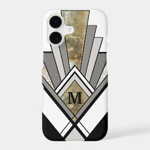 Marbled Art Deco Geometric with Custom Monogram