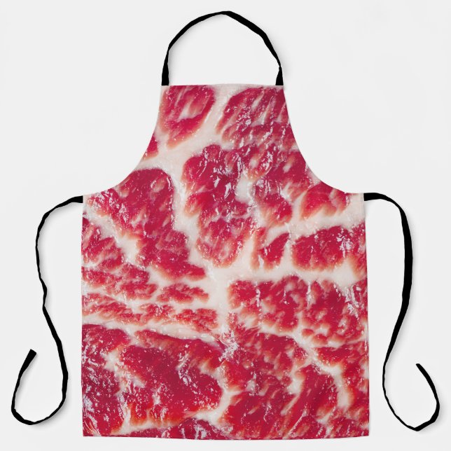 Marbled Beef Steak Texture Closeup Apron (Front)