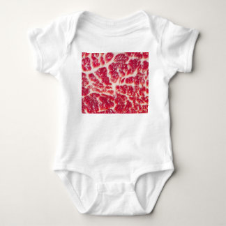 Marbled Beef Steak Texture Closeup Baby Bodysuit