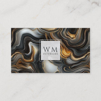 Marbled Black Agate Business Card