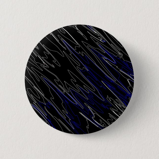Marbled Black Blue 6 Cm Round Badge (Front)