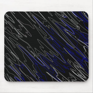 Marbled Black Blue Mouse Pad