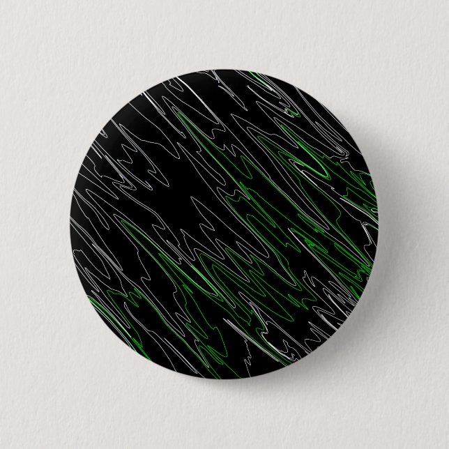 Marbled Black Green 6 Cm Round Badge (Front)