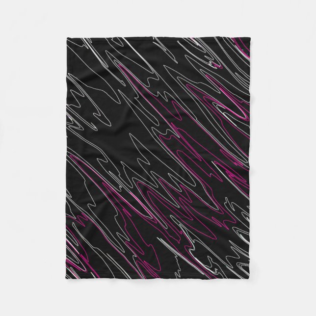 Marbled Black Pink Fleece Blanket (Front)