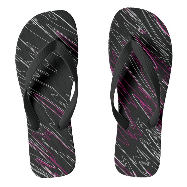 Marbled Black Pink Thongs (Footbed)