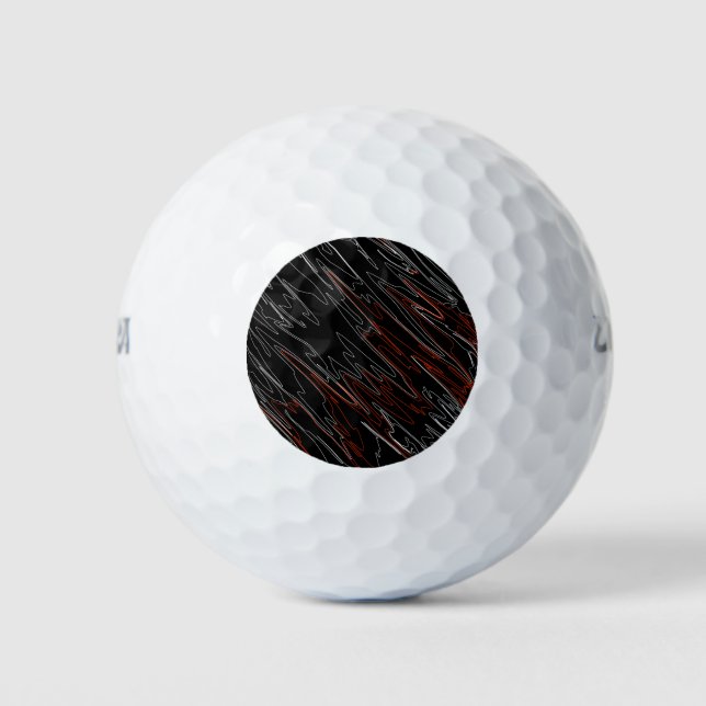 Marbled Black Red Golf Balls (Front)