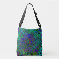Marbled Blue and Aquamarine Abstract Retro Swirl