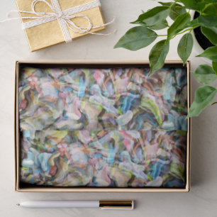 Marbled Blue Pink Lime Green Black Art Pattern Tissue Paper