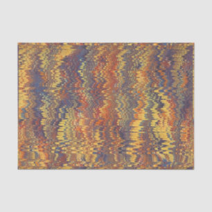 Marbled Book Endpaper Yellow Orange Blue Violet Tissue Paper
