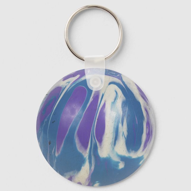 marbled bowling ball key ring (Front)