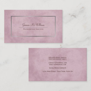 Marbled Dusty Rose & Silver Elegant Professional Business Card