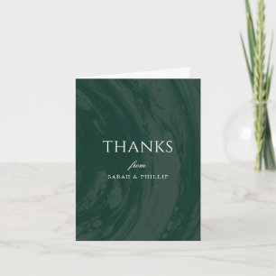 Marbled Engagement Party Thank You Card - Green