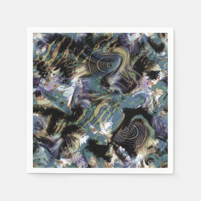 Marbled fish  , fish, marbled, leather, sea fish, napkin (Front)