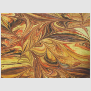 Marbled Fractal Abstract Gold Decoupage  Tissue Paper