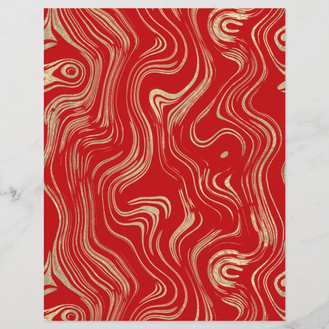 Marbled Gold Foil Scrapbook Paper (Front)