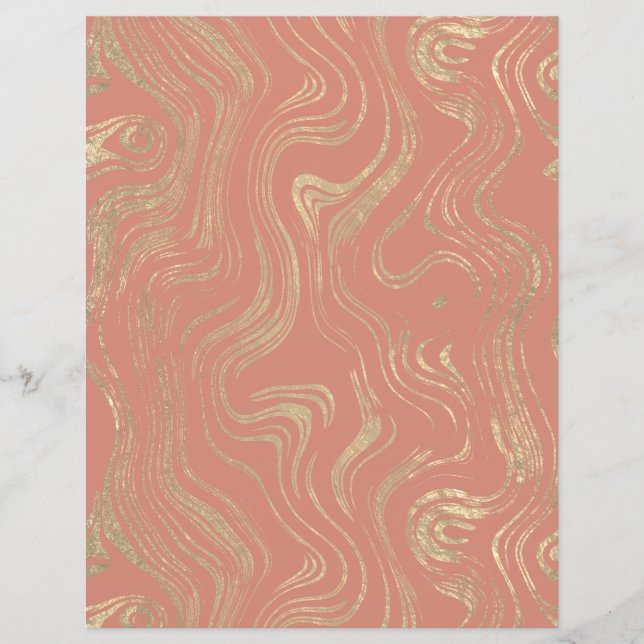 Marbled Gold Foil Scrapbook Paper (Front)