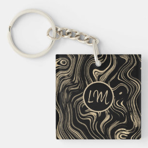 Marbled Gold Personalised Acrylic Keychain