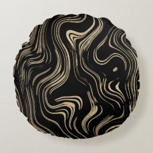 Marbled Gold Round Pillow