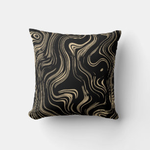 Marbled Gold Throw Pillow