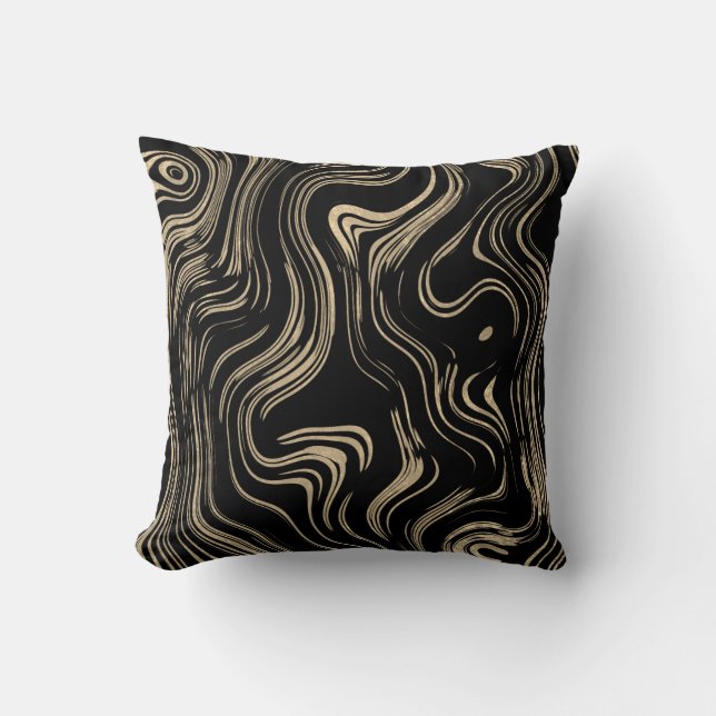Marbled Gold Throw Pillow (Front)