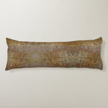 Marbled Golden Wet Cedar Art Pattern Pillow