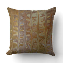 Marbled Golden Wet Cedar Art Pattern Pillow