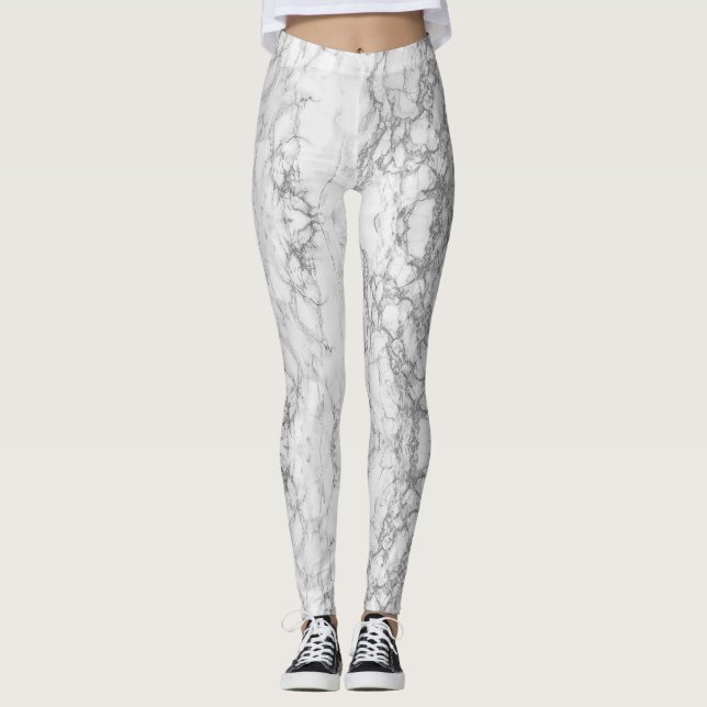 Marbled Grey and White Leggings (Front)