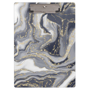 Marbled Grey, White and Gold Clipboard