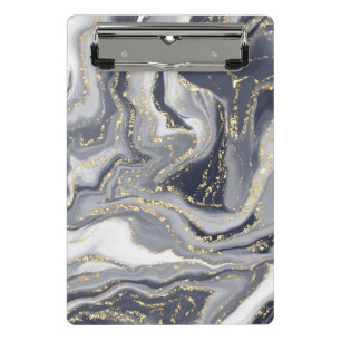 Marbled Grey, White and Gold Mini Clipboard