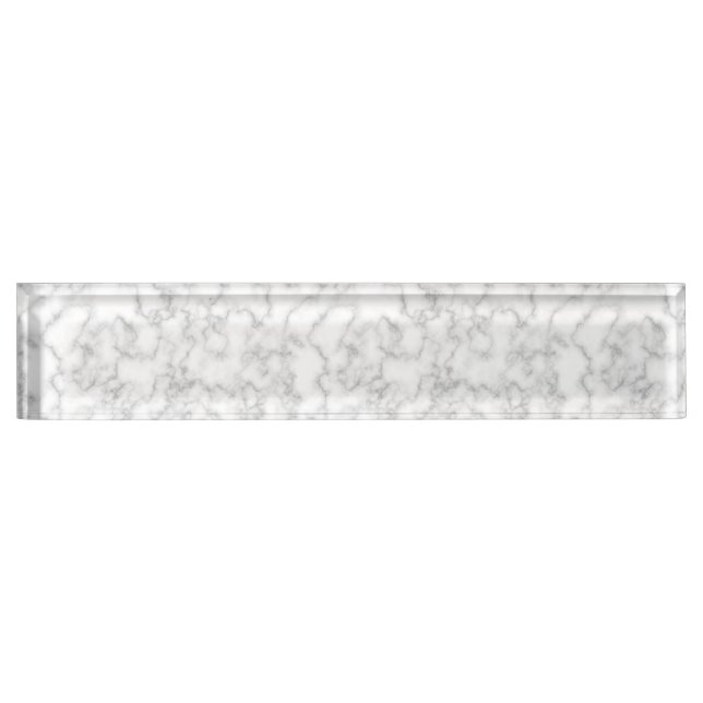 Marbled Grey White Marble Stone Pattern Background Nameplate (Front)