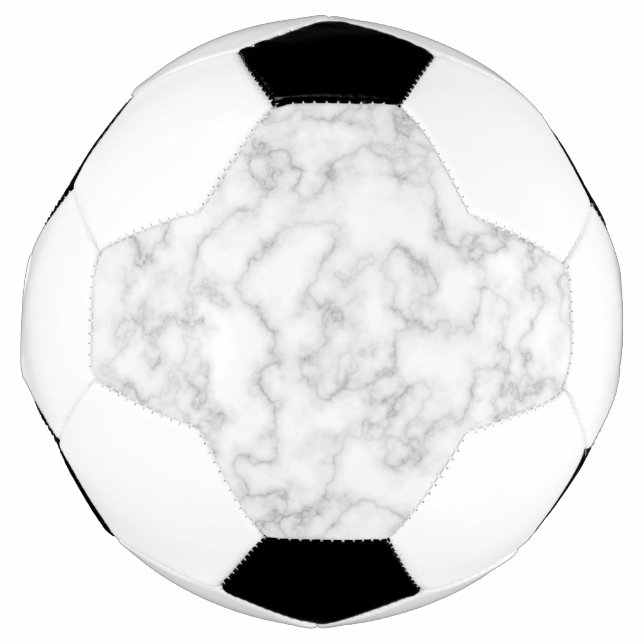 Marbled Grey White Marble Stone Pattern Background Soccer Ball (Front)