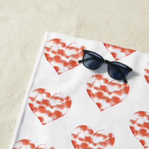 Marbled Heart Beach Towel