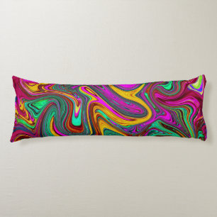 Marbled Hot Pink and Sea Foam Green Abstract Art Body Cushion