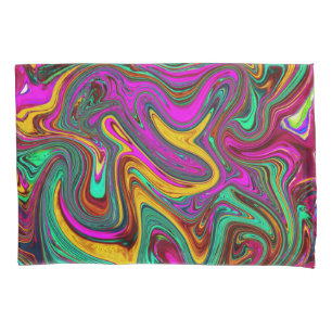 Marbled Hot Pink and Sea Foam Green Abstract Art Pillowcase