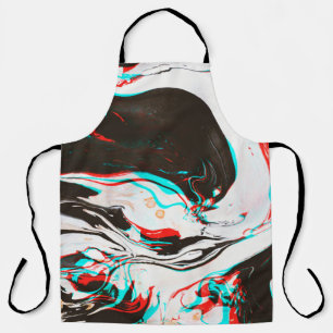 Marbled Ink: Distorted Glitch Texture. Apron
