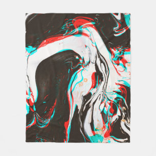 Marbled Ink: Distorted Glitch Texture. Fleece Blanket