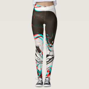 Marbled Ink: Distorted Glitch Texture. Leggings