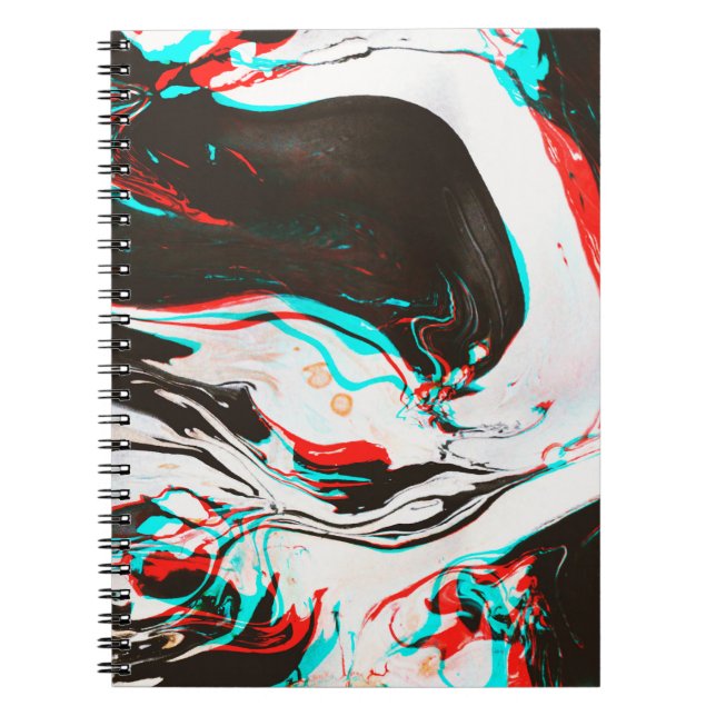 Marbled Ink: Distorted Glitch Texture. Notebook (Front)