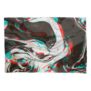 Marbled Ink: Distorted Glitch Texture. Pillowcase