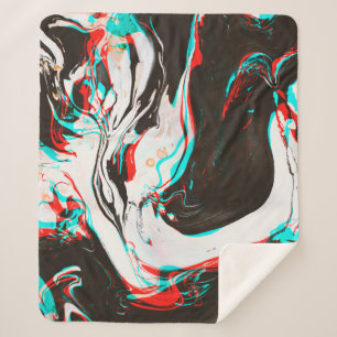 Marbled Ink: Distorted Glitch Texture. Sherpa Blanket