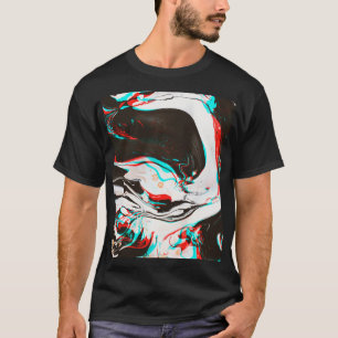 Marbled Ink: Distorted Glitch Texture. T-Shirt