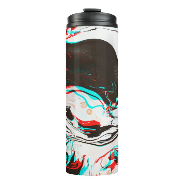 Marbled Ink: Distorted Glitch Texture. Thermal Tumbler (Front)