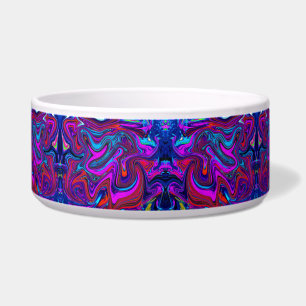 Marbled Magenta, Blue and Red Abstract Art