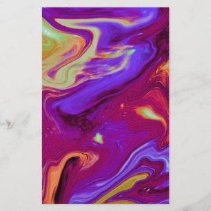 Marbled Maroon, Blue, Purple, Yellow Stationery