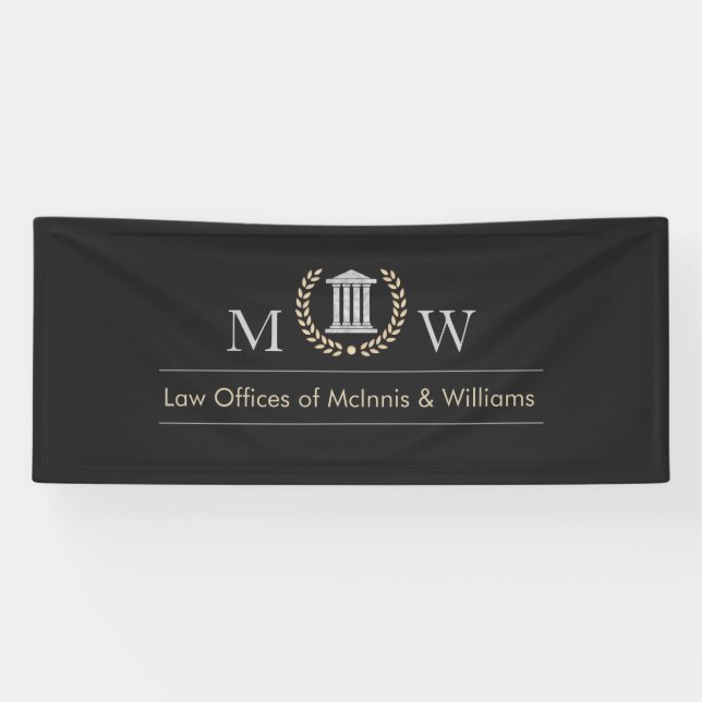 Marbled Monogramed Courthouse Banner (Horizontal)