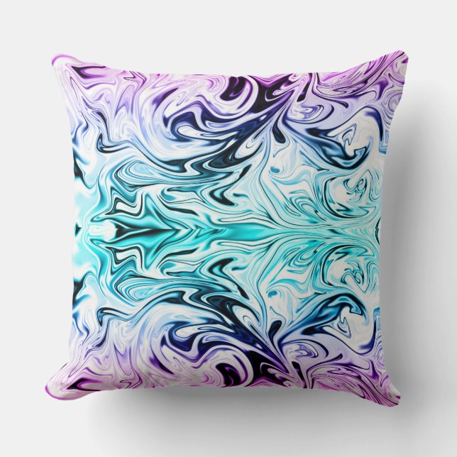Marbled multi coloured cushion (Front)